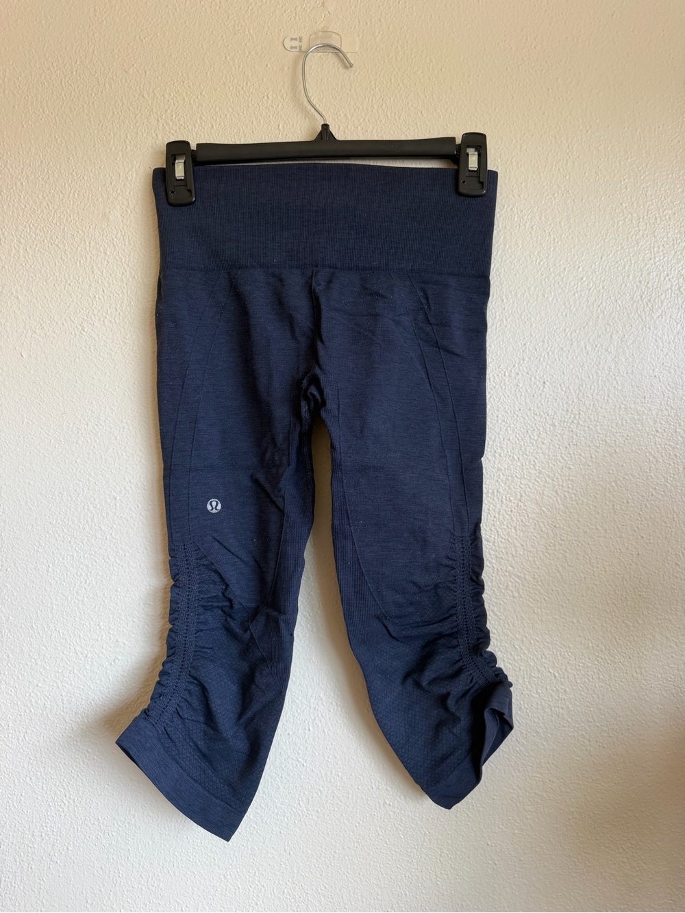 lululemon athletica Navy Cropped Ruched Leggings